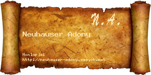 Neuhauser Adony névjegykártya